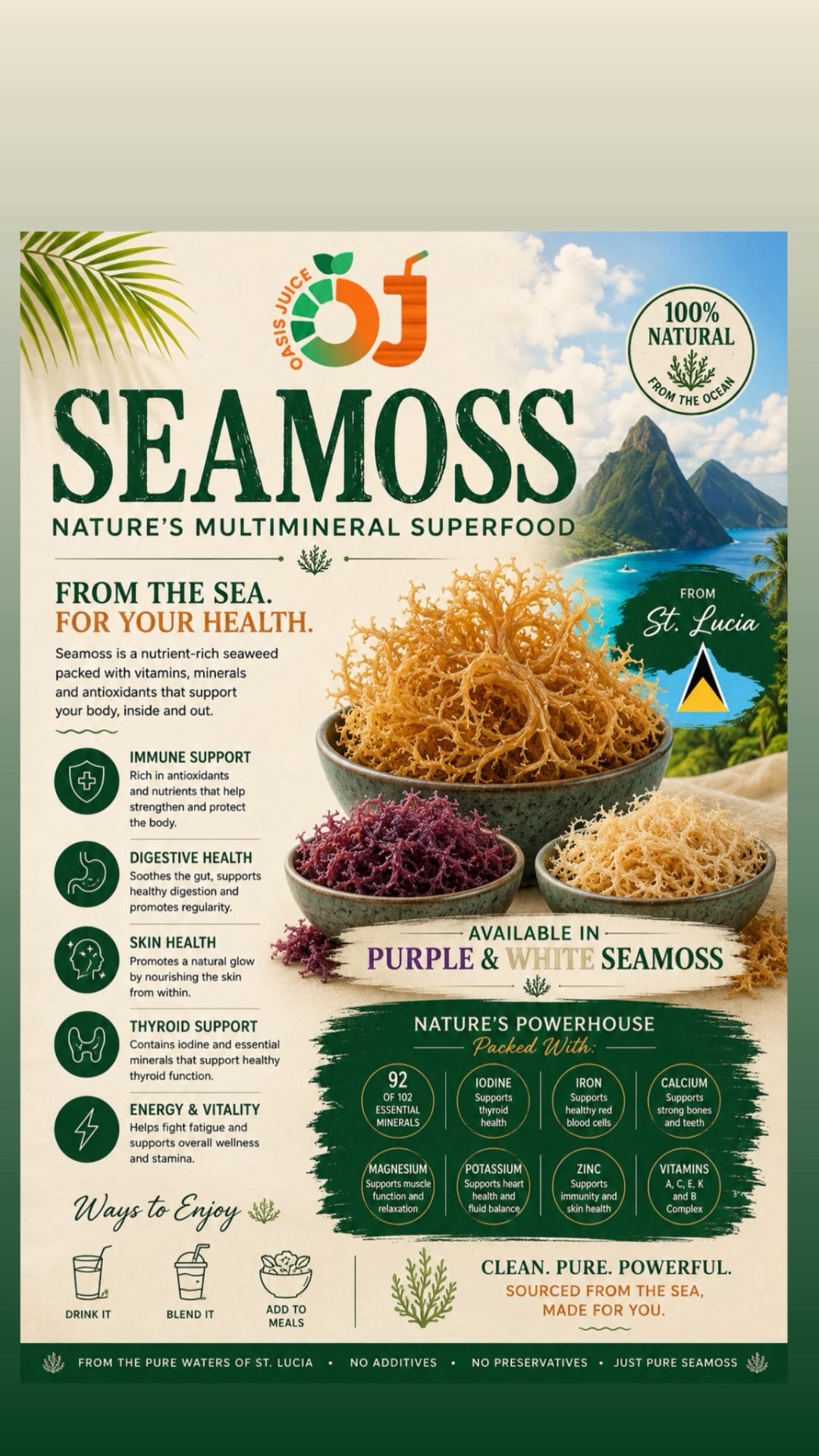 Sea Moss from St. Lucia — purple and white